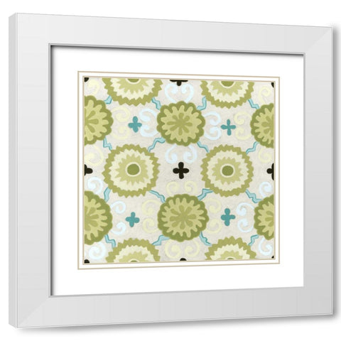 Cottage Patterns III White Modern Wood Framed Art Print with Double Matting by Vess, June Erica