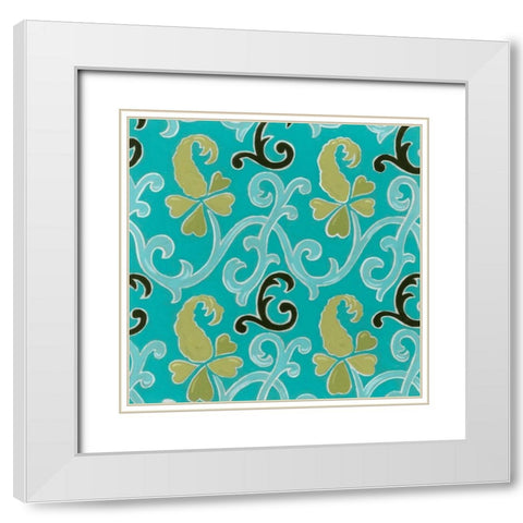 Cottage Patterns IV White Modern Wood Framed Art Print with Double Matting by Vess, June Erica