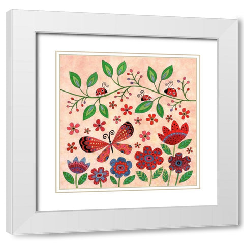 Garden Day White Modern Wood Framed Art Print with Double Matting by Conway, Kim