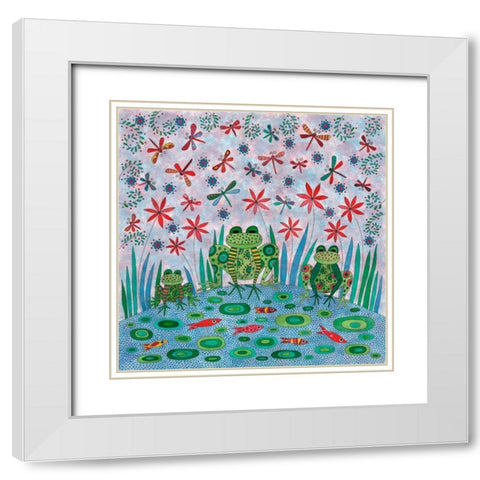 Frog Pond White Modern Wood Framed Art Print with Double Matting by Conway, Kim