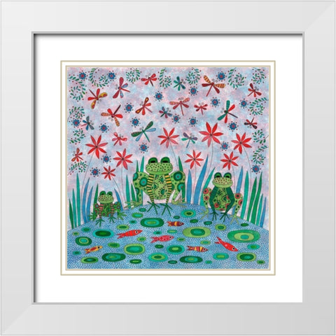 Frog Pond White Modern Wood Framed Art Print with Double Matting by Conway, Kim