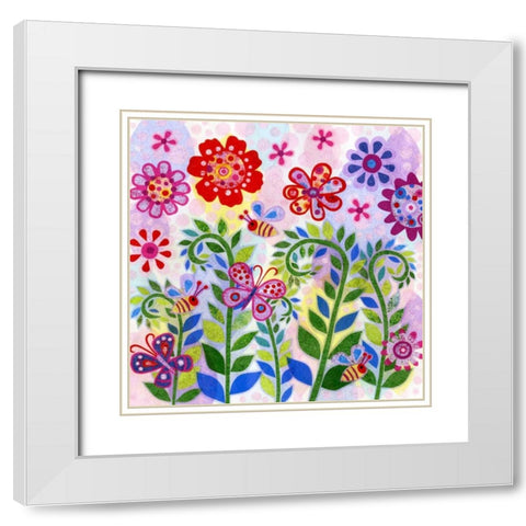 Buzzin Around White Modern Wood Framed Art Print with Double Matting by Conway, Kim