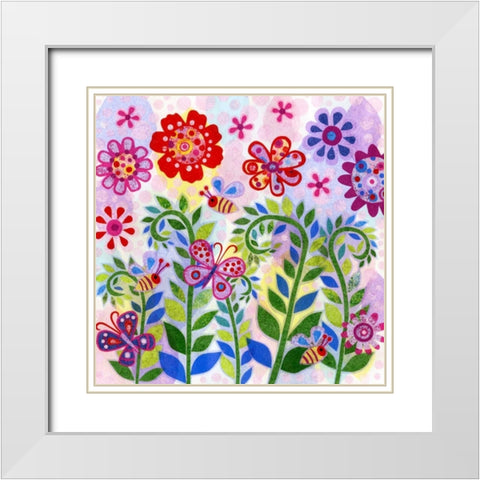 Buzzin Around White Modern Wood Framed Art Print with Double Matting by Conway, Kim