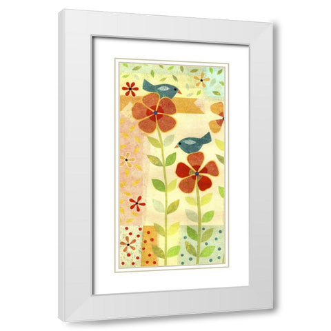 Little Birds I White Modern Wood Framed Art Print with Double Matting by Conway, Kim