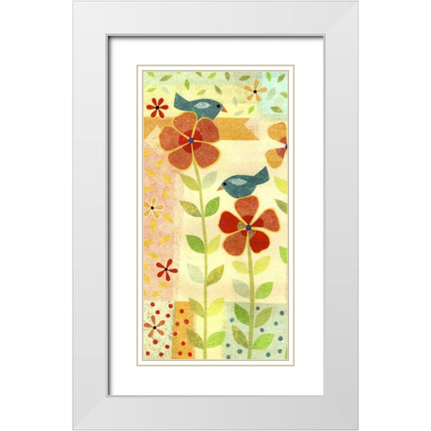 Little Birds I White Modern Wood Framed Art Print with Double Matting by Conway, Kim