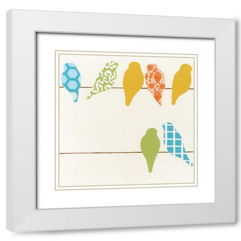 Patterned Perch I White Modern Wood Framed Art Print with Double Matting by Vess, June Erica