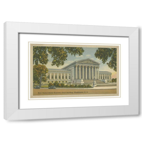Supreme Court Building, Wash, D.C. White Modern Wood Framed Art Print with Double Matting by Unknown