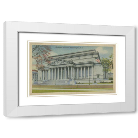 National Archives, Washington, D.C. White Modern Wood Framed Art Print with Double Matting by Unknown