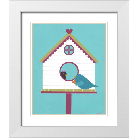 Home Tweet Home I White Modern Wood Framed Art Print with Double Matting by Vess, June Erica