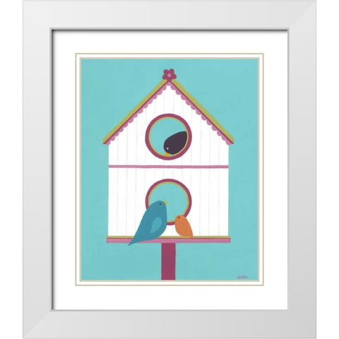 Home Tweet Home IV White Modern Wood Framed Art Print with Double Matting by Vess, June Erica