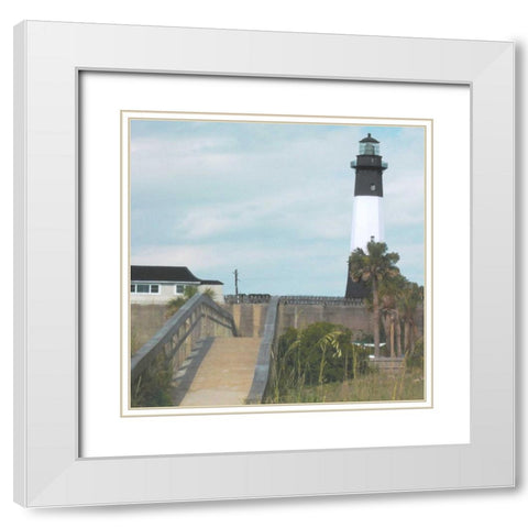 Tybee Lighthouse II White Modern Wood Framed Art Print with Double Matting by Ilosky, Pam