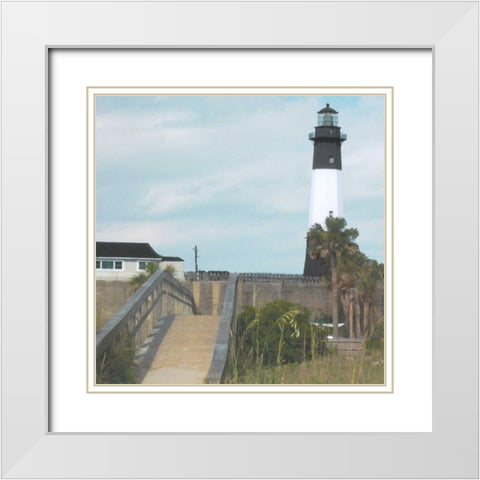 Tybee Lighthouse II White Modern Wood Framed Art Print with Double Matting by Ilosky, Pam