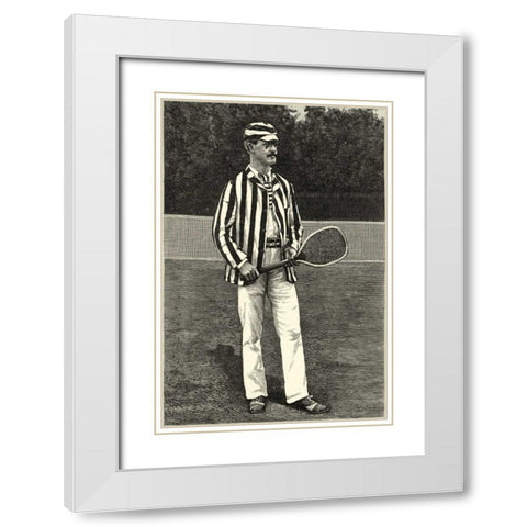 Harpers Weekly Tennis I White Modern Wood Framed Art Print with Double Matting by Unknown