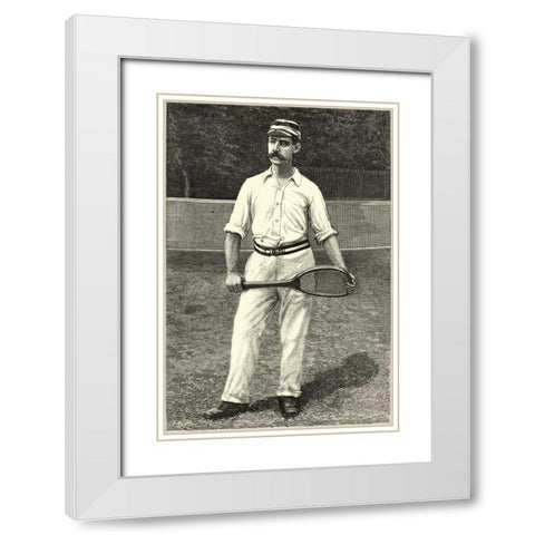 Harpers Weekly Tennis II White Modern Wood Framed Art Print with Double Matting by Unknown