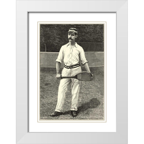 Harpers Weekly Tennis II White Modern Wood Framed Art Print with Double Matting by Unknown