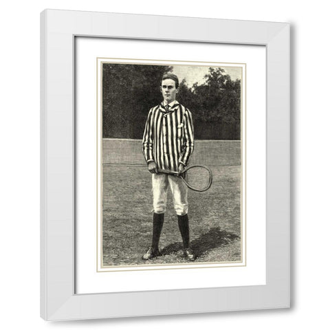 Harpers Weekly Tennis III White Modern Wood Framed Art Print with Double Matting by Unknown