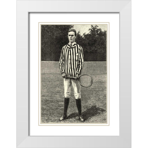 Harpers Weekly Tennis III White Modern Wood Framed Art Print with Double Matting by Unknown