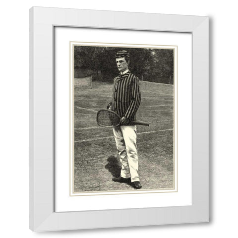 Harpers Weekly Tennis IV White Modern Wood Framed Art Print with Double Matting by Unknown
