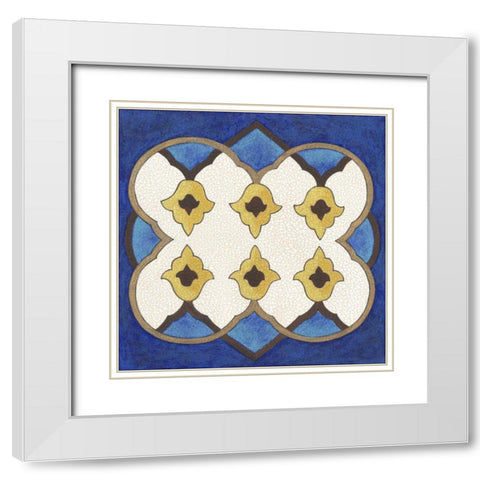 Royal Lapis II White Modern Wood Framed Art Print with Double Matting by Lam, Vanna