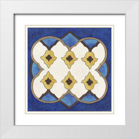 Royal Lapis II White Modern Wood Framed Art Print with Double Matting by Lam, Vanna