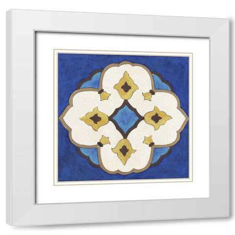 Royal Lapis III White Modern Wood Framed Art Print with Double Matting by Lam, Vanna