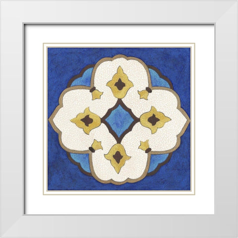 Royal Lapis III White Modern Wood Framed Art Print with Double Matting by Lam, Vanna