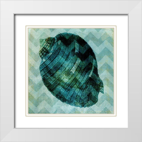 Chevron Shell VIII White Modern Wood Framed Art Print with Double Matting by Vision Studio
