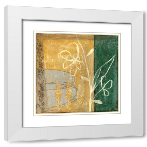 Small Pressed Wildflowers IV White Modern Wood Framed Art Print with Double Matting by Goldberger, Jennifer