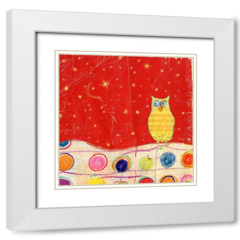 Feathers- Dots and Stripes I White Modern Wood Framed Art Print with Double Matting by Blixt, Ingrid