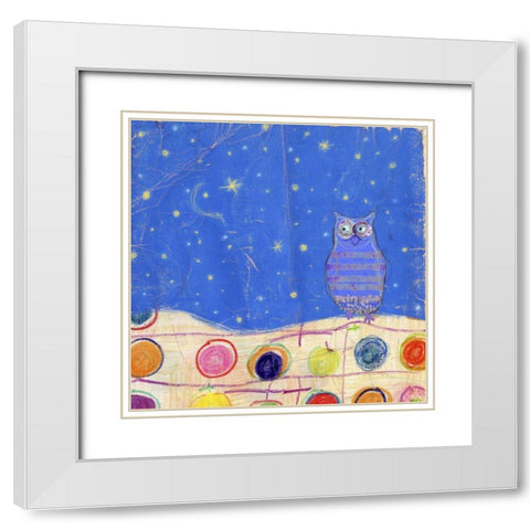 Feathers, Dots and Stripes II White Modern Wood Framed Art Print with Double Matting by Blixt, Ingrid