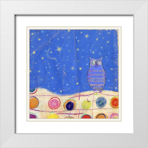 Feathers, Dots and Stripes II White Modern Wood Framed Art Print with Double Matting by Blixt, Ingrid