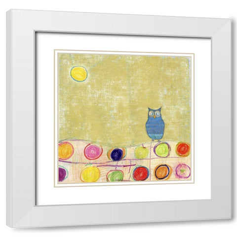 Feathers, Dots and Stripes III White Modern Wood Framed Art Print with Double Matting by Blixt, Ingrid