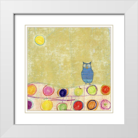 Feathers, Dots and Stripes III White Modern Wood Framed Art Print with Double Matting by Blixt, Ingrid