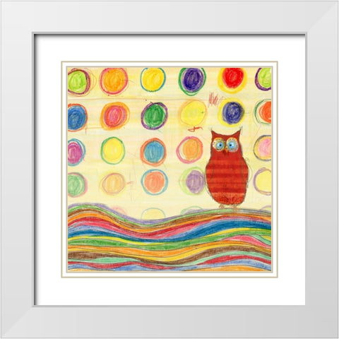 Feathers- Dots and Stripes IV White Modern Wood Framed Art Print with Double Matting by Blixt, Ingrid