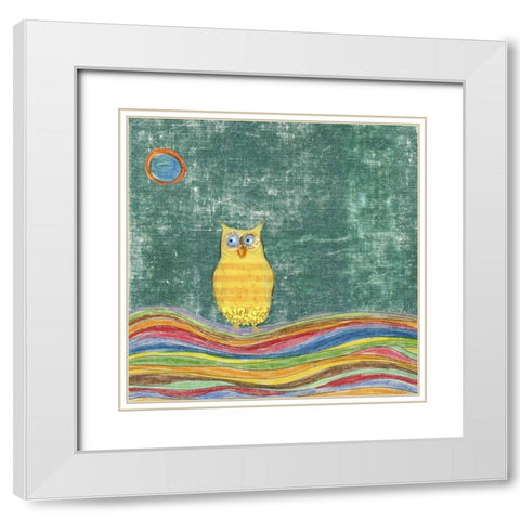 Feathers, Dots and Stripes V White Modern Wood Framed Art Print with Double Matting by Blixt, Ingrid