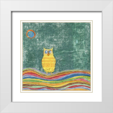 Feathers, Dots and Stripes V White Modern Wood Framed Art Print with Double Matting by Blixt, Ingrid