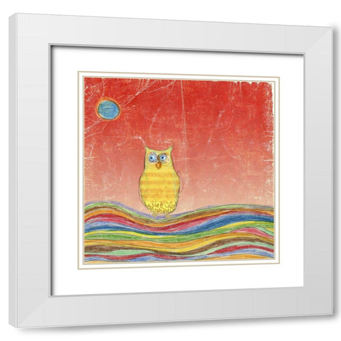 Feathers, Dots and Stripes VI White Modern Wood Framed Art Print with Double Matting by Blixt, Ingrid