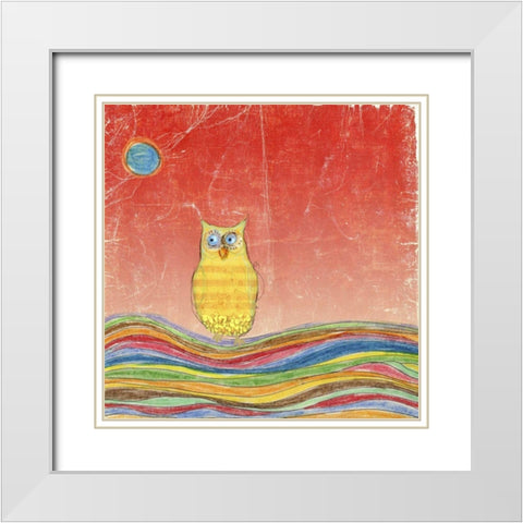 Feathers, Dots and Stripes VI White Modern Wood Framed Art Print with Double Matting by Blixt, Ingrid