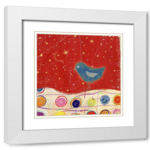 Feathers, Dots and Stripes VIII White Modern Wood Framed Art Print with Double Matting by Blixt, Ingrid