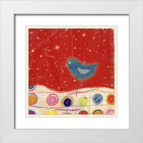 Feathers, Dots and Stripes VIII White Modern Wood Framed Art Print with Double Matting by Blixt, Ingrid