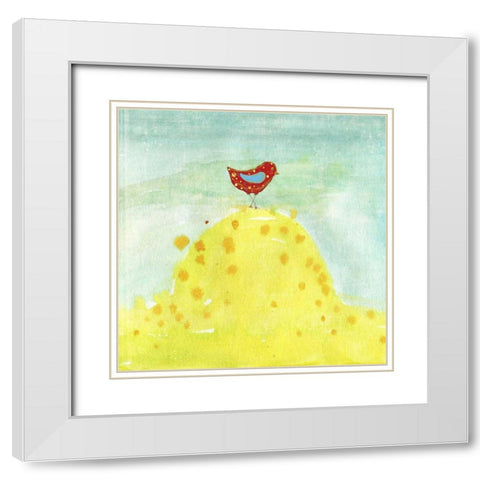 Feathers, Dots and Stripes XII White Modern Wood Framed Art Print with Double Matting by Blixt, Ingrid