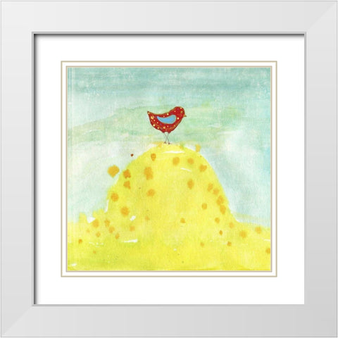 Feathers, Dots and Stripes XII White Modern Wood Framed Art Print with Double Matting by Blixt, Ingrid