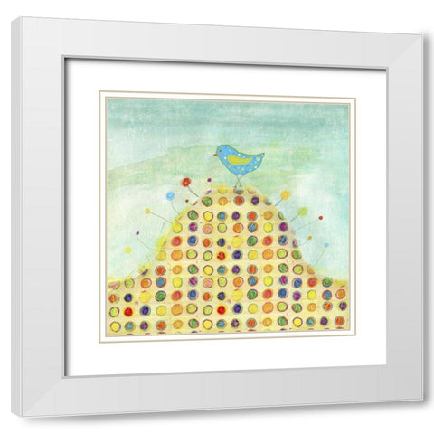 Feathers, Dots and Stripes XIII White Modern Wood Framed Art Print with Double Matting by Blixt, Ingrid