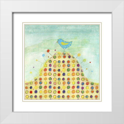 Feathers, Dots and Stripes XIII White Modern Wood Framed Art Print with Double Matting by Blixt, Ingrid