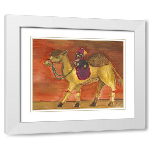 Delhi Parade II White Modern Wood Framed Art Print with Double Matting by Choate, Lisa
