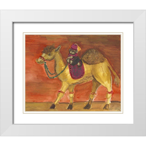 Delhi Parade II White Modern Wood Framed Art Print with Double Matting by Choate, Lisa