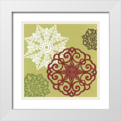 Winter Lace I White Modern Wood Framed Art Print with Double Matting by Vess, June Erica