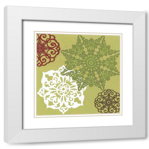 Winter Lace II White Modern Wood Framed Art Print with Double Matting by Vess, June Erica