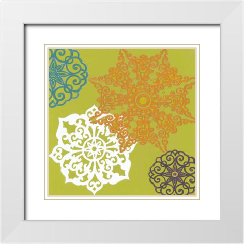 Vibrant Winter Lace II White Modern Wood Framed Art Print with Double Matting by Vess, June Erica