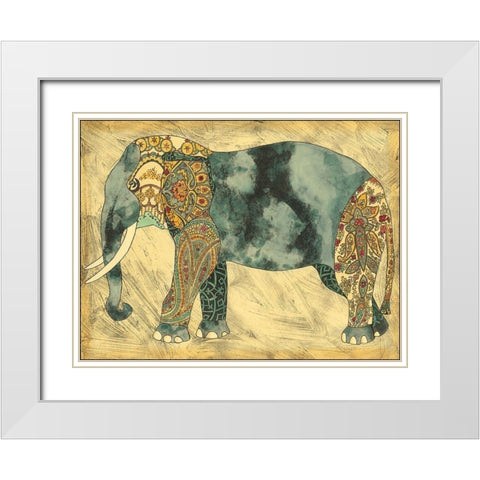 Royal Elephant White Modern Wood Framed Art Print with Double Matting by Zarris, Chariklia